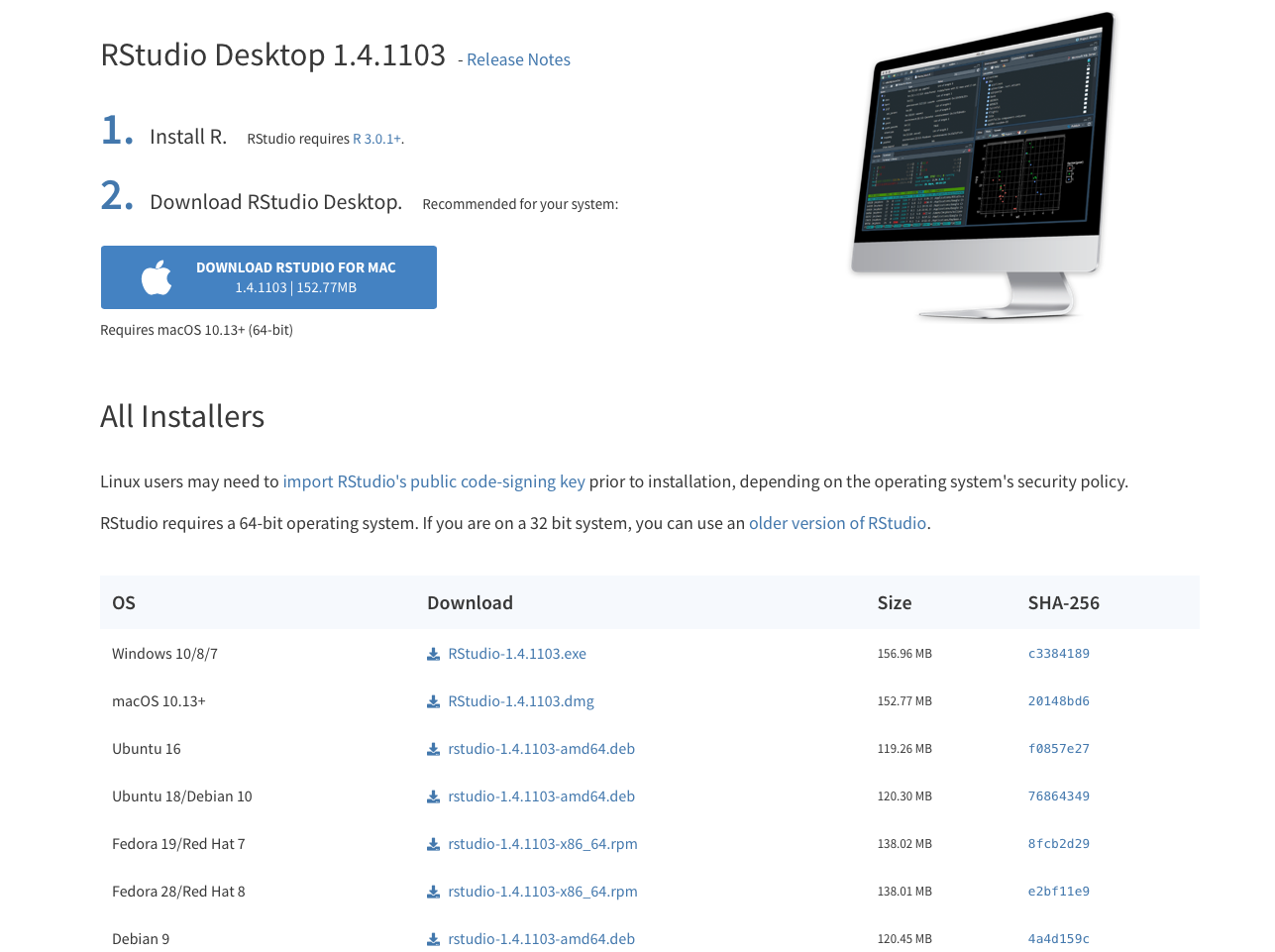 Select the version of R-Studio according to your operating system.